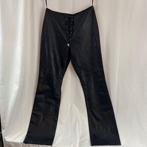 Ralph Lauren Black Lace-Up Flare Pants